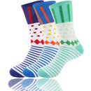 Women's Bamboo Colorful Polka Dot Stripe Socks: 3 Pair