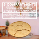 Round 5 Compartment Bamboo Serving Tray