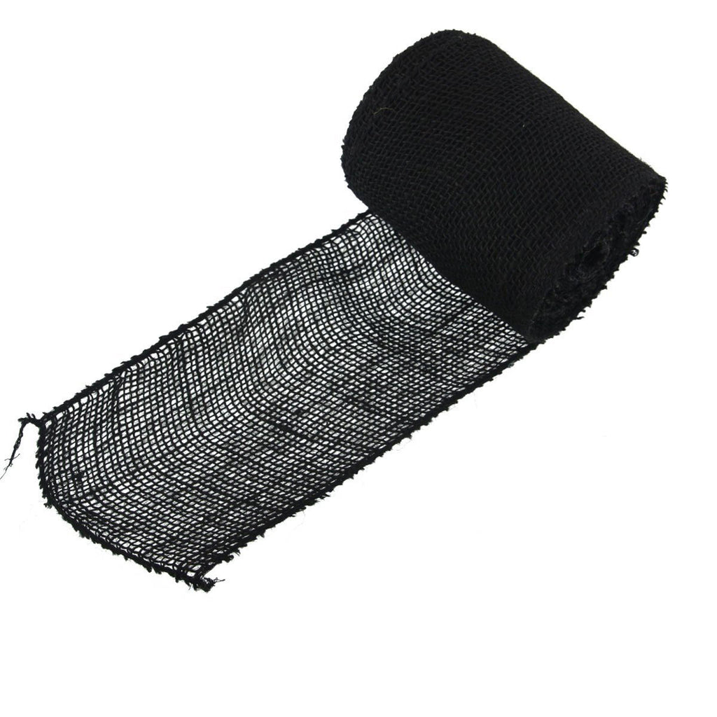 Black burlap jute ribbon
