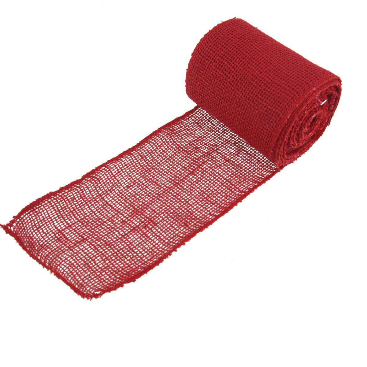 Red burlap jute ribbon