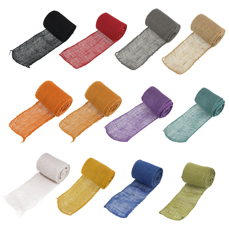 5.5" Inch wide Burlap Fabric Craft Ribbon Roll- 10 Yards - Hemp Jute - 12 Color Options