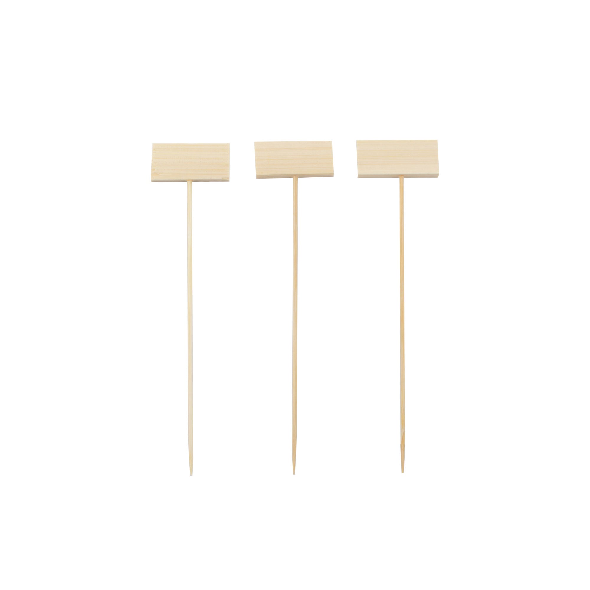 billboard rectangular food marker bamboo picks 5 inch