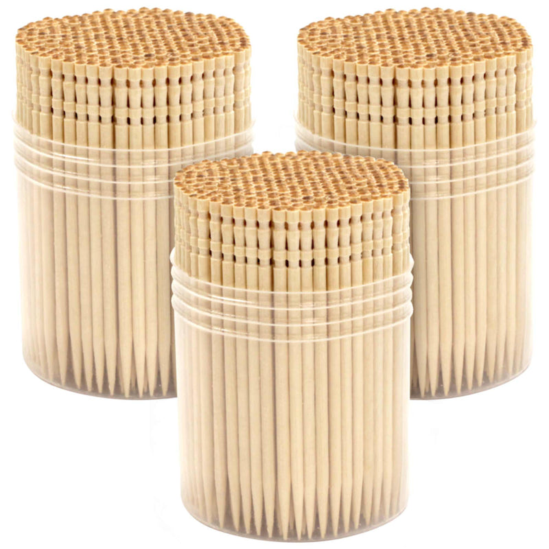 3 pack of 300 pieces birchwood toothpick food drink