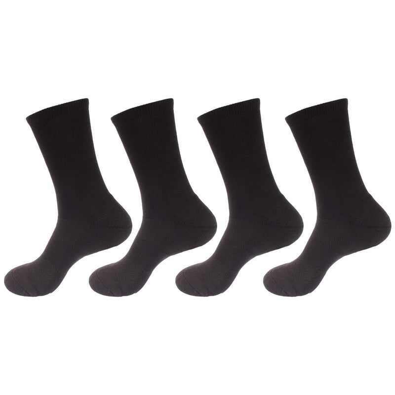 Women's Rayon from Bamboo Fiber Supported Heel and Toe Crew Socks - 4 Pair