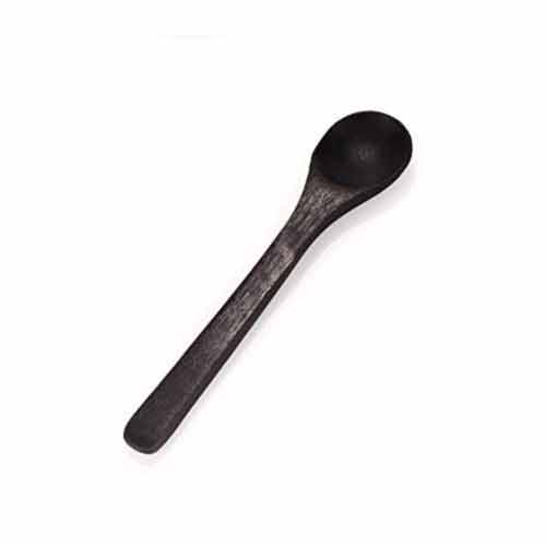 Small Bamboo Salt/Spice Spoon - Round Head - Black