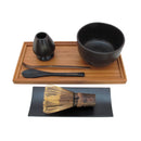 Matcha Bowl Set with Bowl, Rest, Black Tea Whisk, Black Chashaku, Black Tea Spoon, Rest Tray & Tray