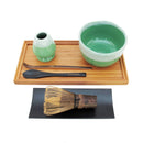 Matcha Bowl Set with Bowl, Rest, Black Tea Whisk, Black Chashaku, Black Tea Spoon, Rest Tray & Tray