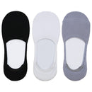 women's black, white and gray no show non slip bamboo socks