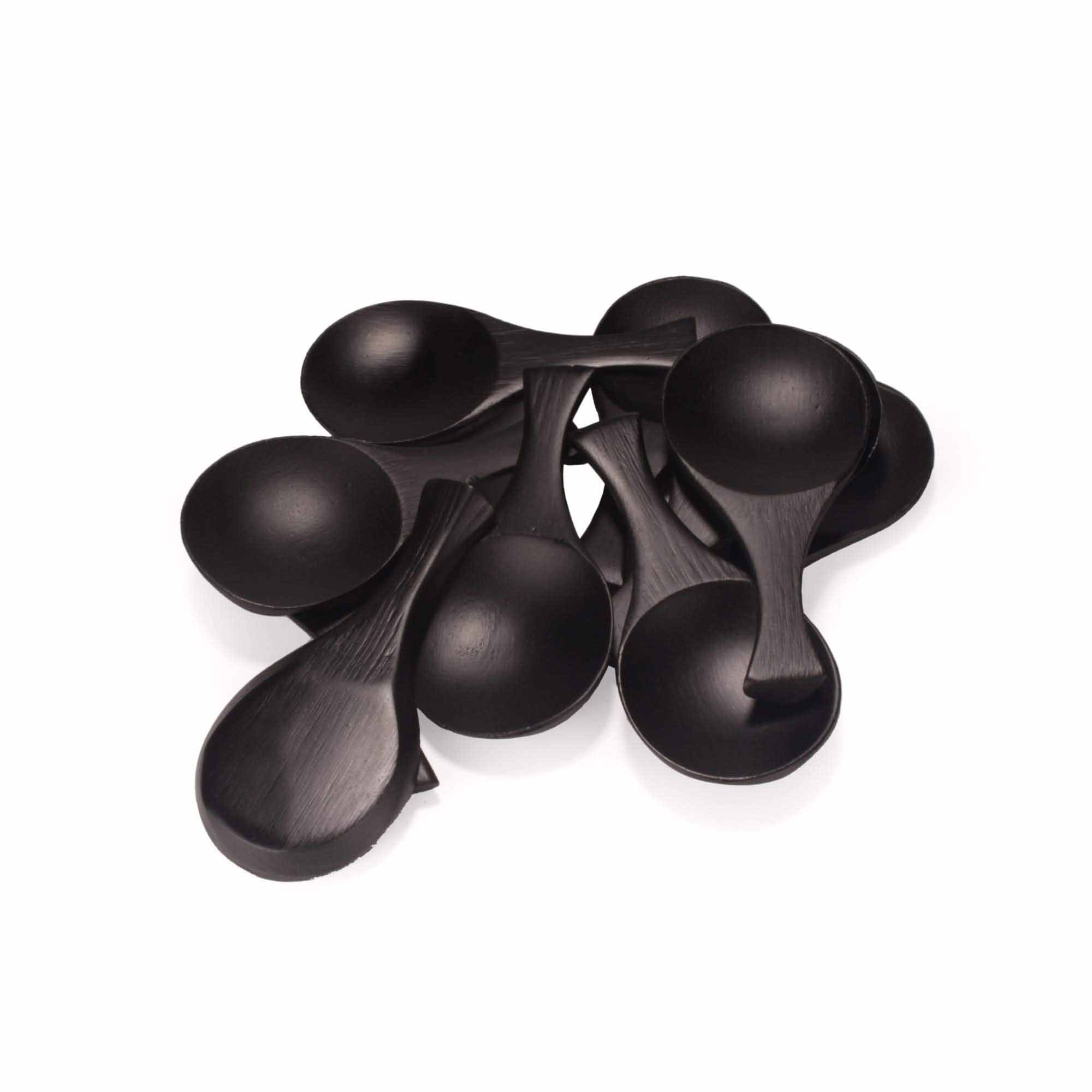 3.5" Carbonized Brown Round Bamboo Scoop