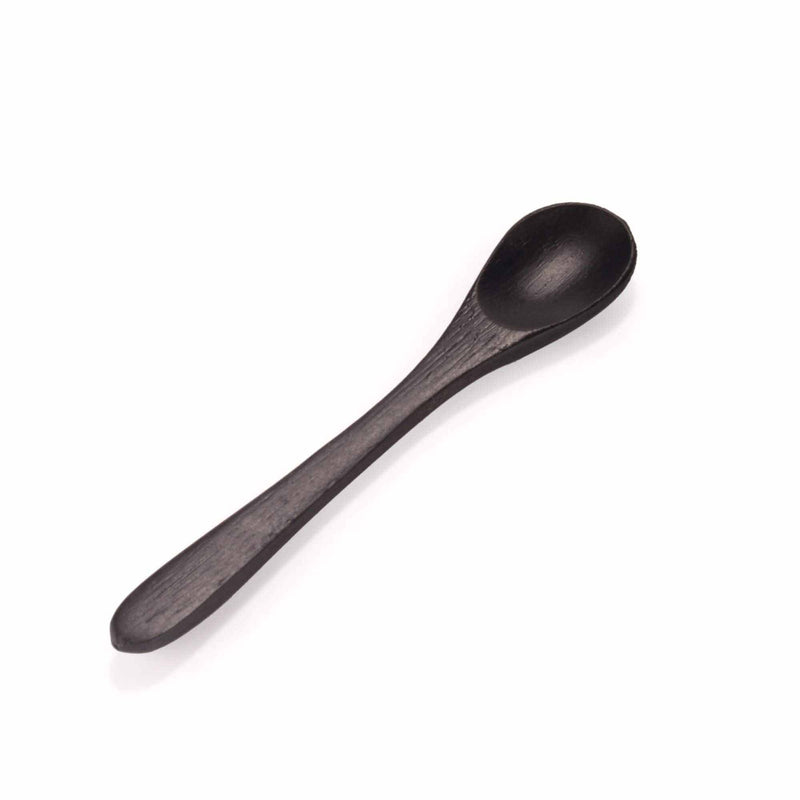 Small Bamboo Salt/Spice Spoon - Oval Head - Black