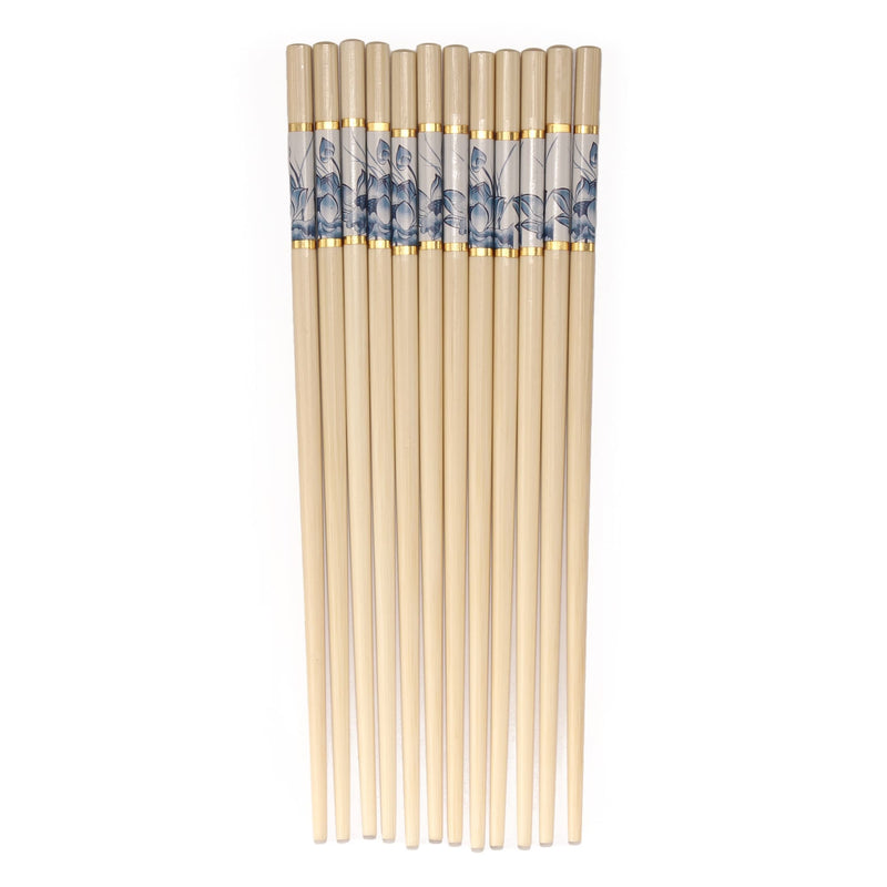 blue floral print bamboo chopsticks 