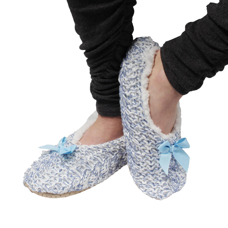 furry nonslip slippers socks blue