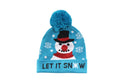 blue snowman christmas light up beanie