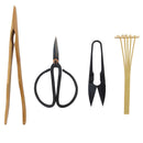 Bonsai Tool Kit - Pruning Shears, Precision Scissors, Bamboo Rake, and Bamboo Branch Holder