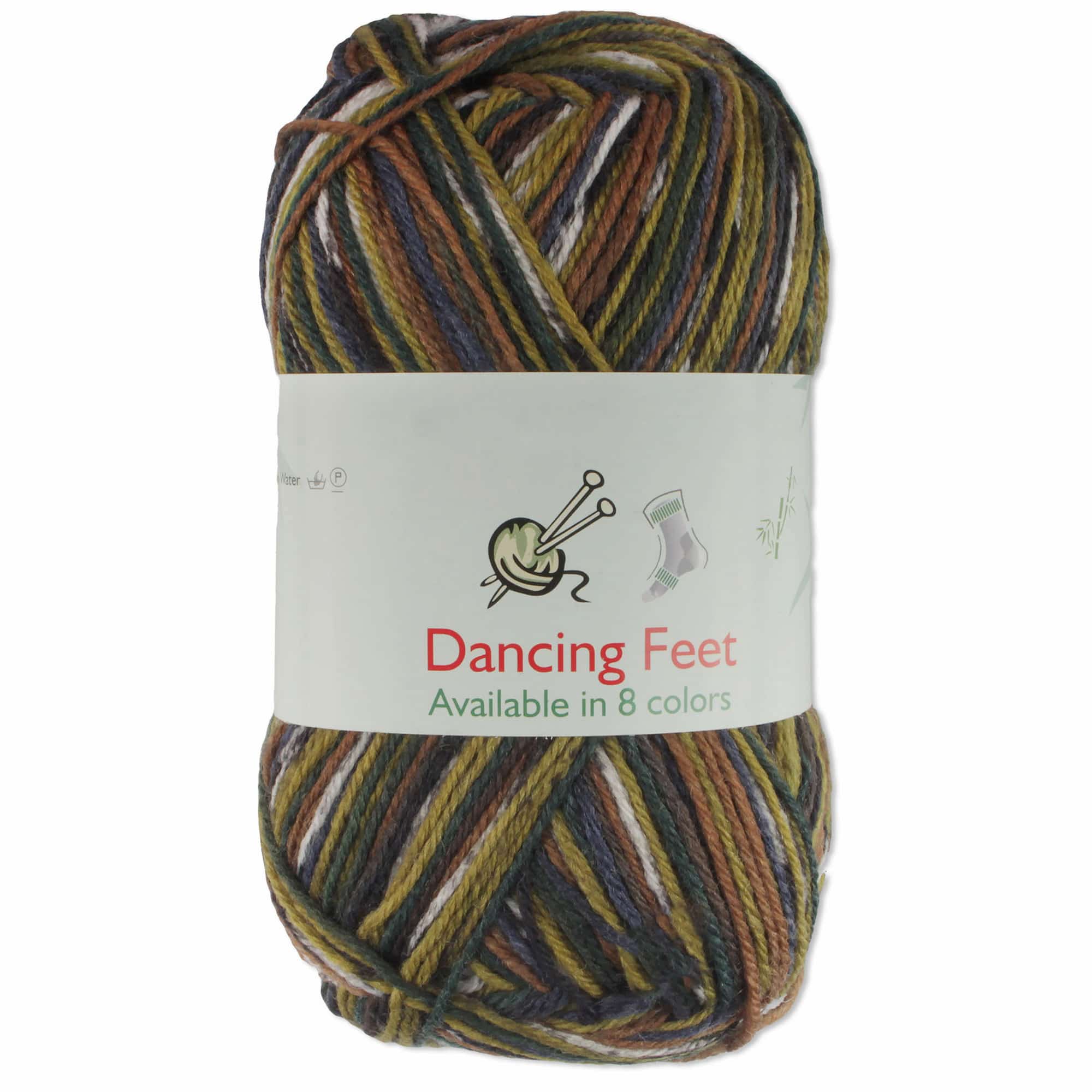 brown/yellow/green yarn