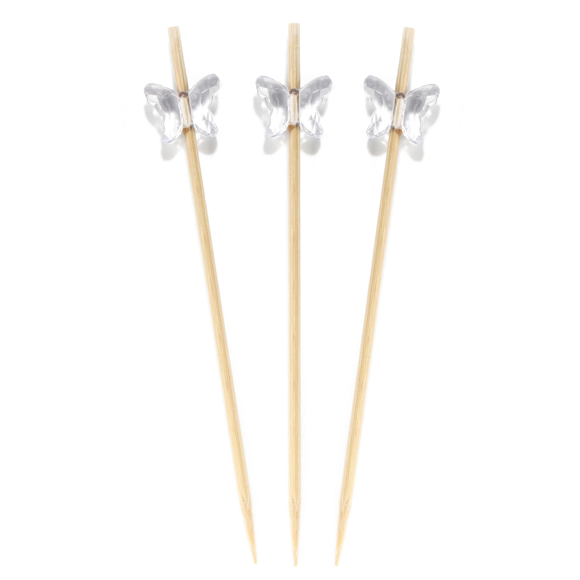 Acrylic Butterfly Bamboo Food Picks