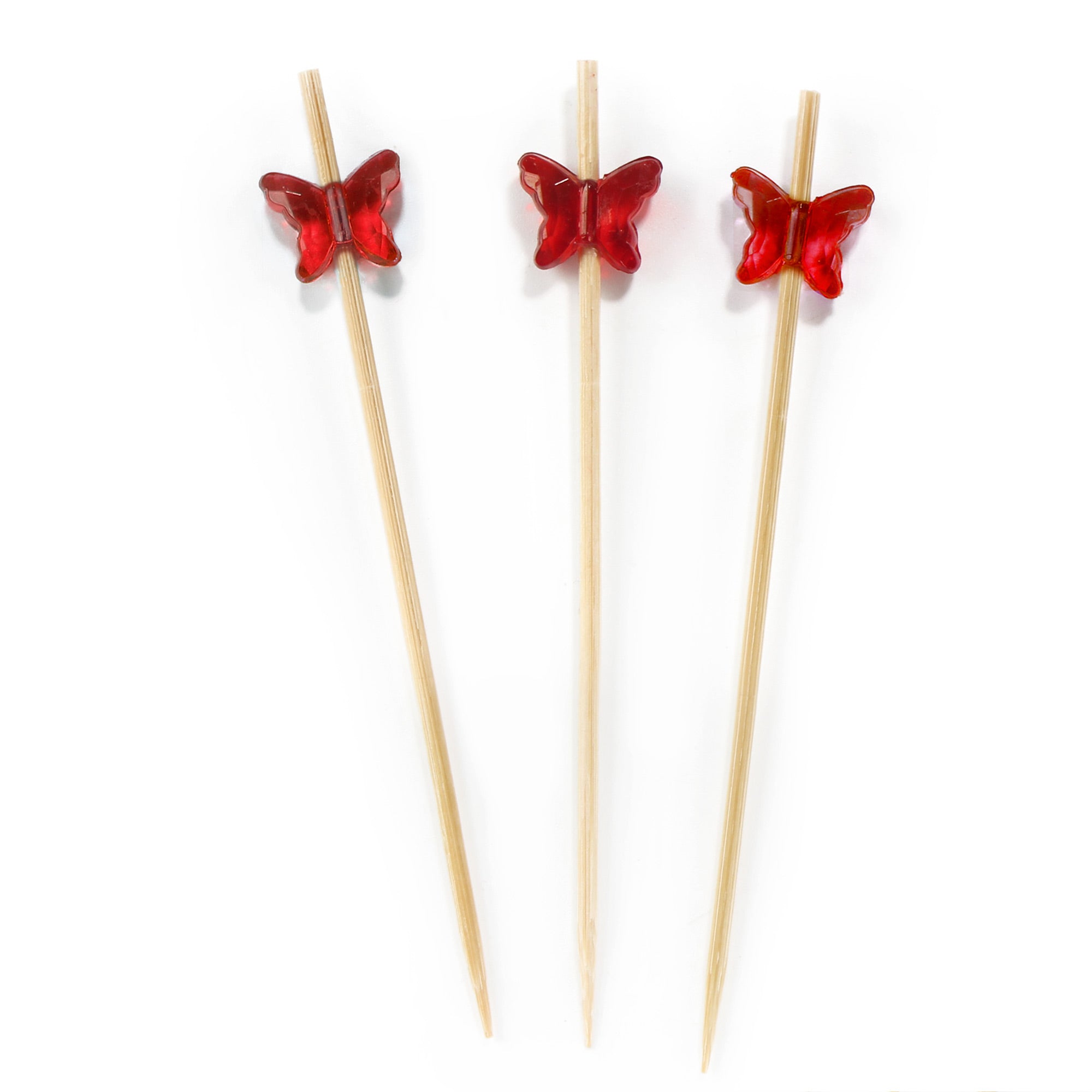 Acrylic Butterfly Bamboo Food Picks