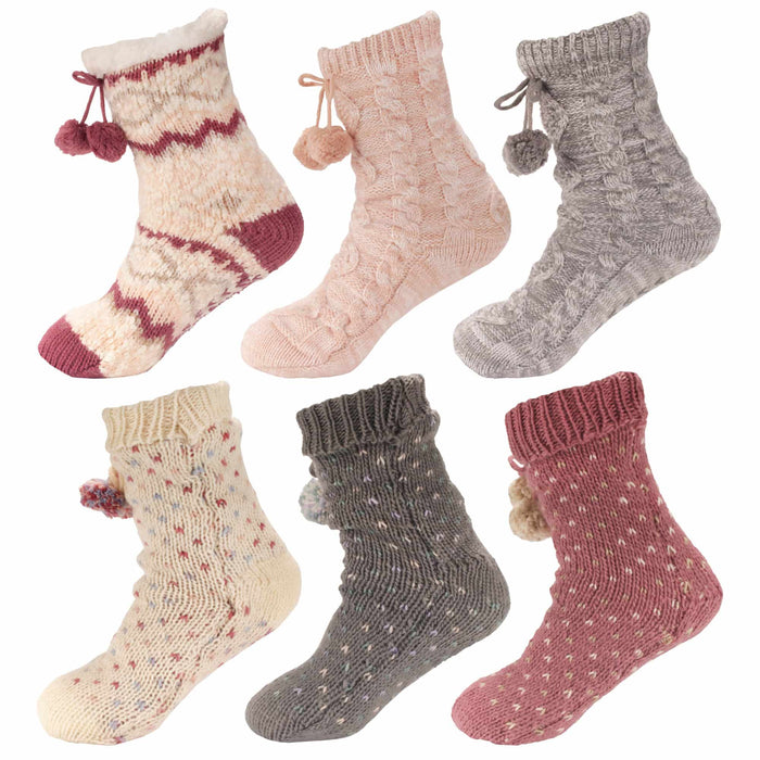 bamboomn Cabin Fleece-Lined Non-Slip Crew Socks