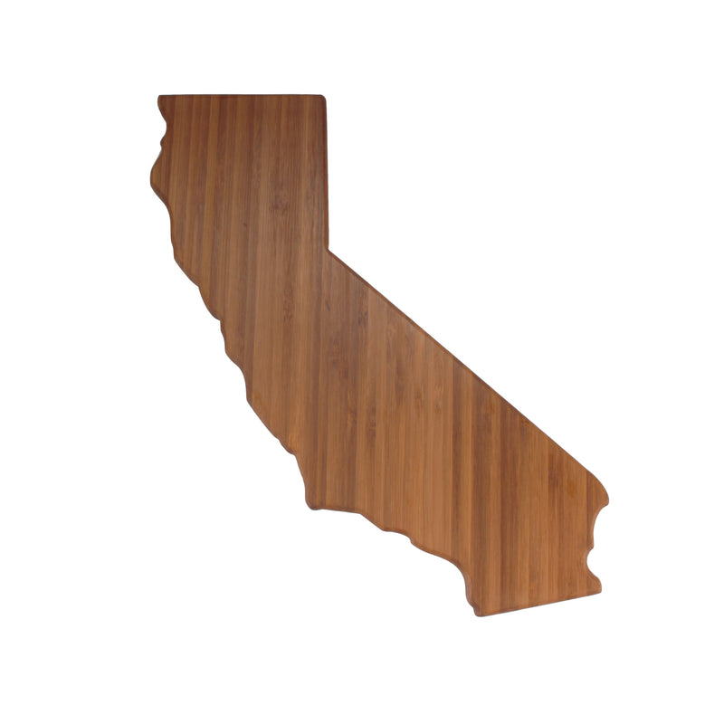 california state silhouette bamboo cutting board front