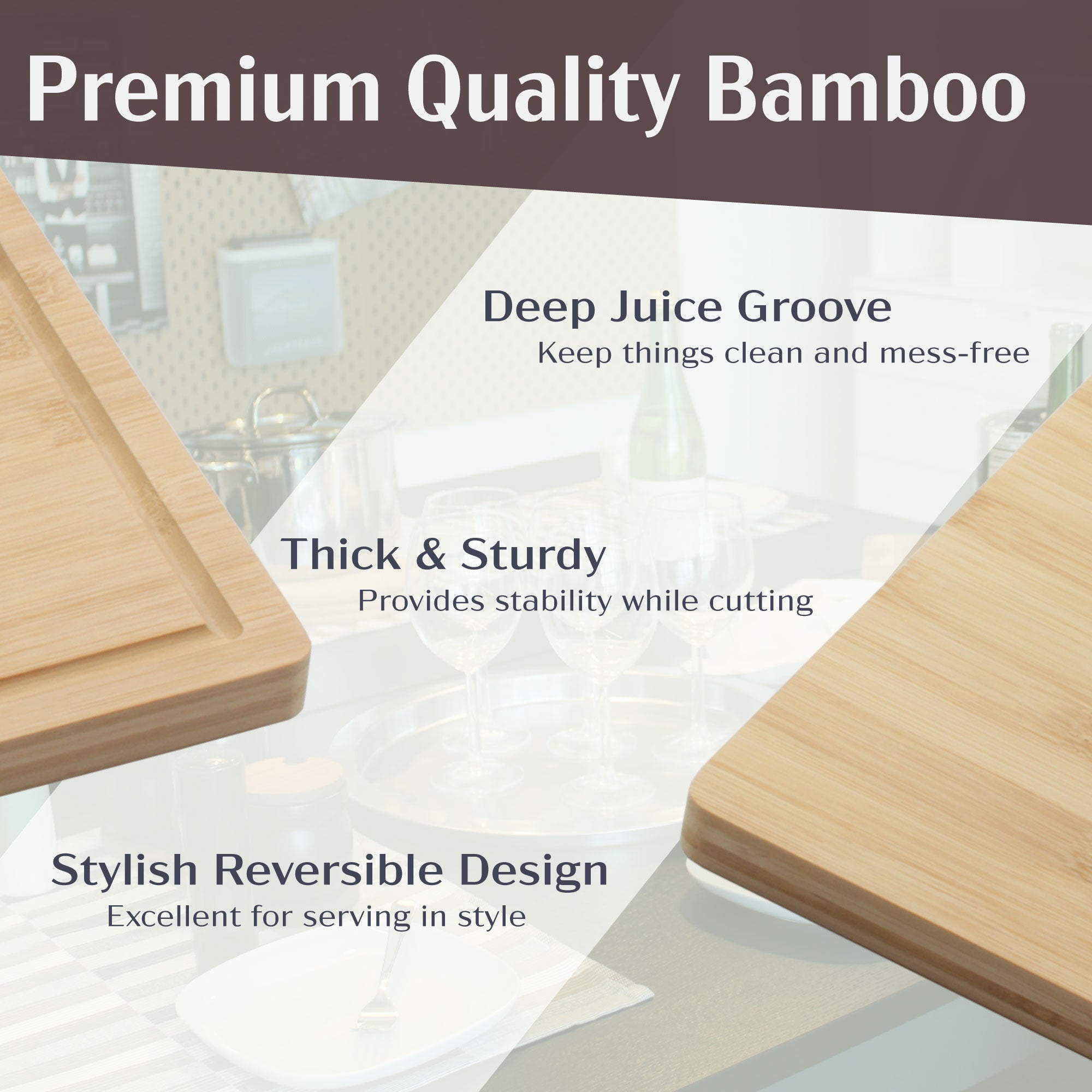 Grooved Bamboo Cutting Board 15.75" x 11.75" x 0.75"
