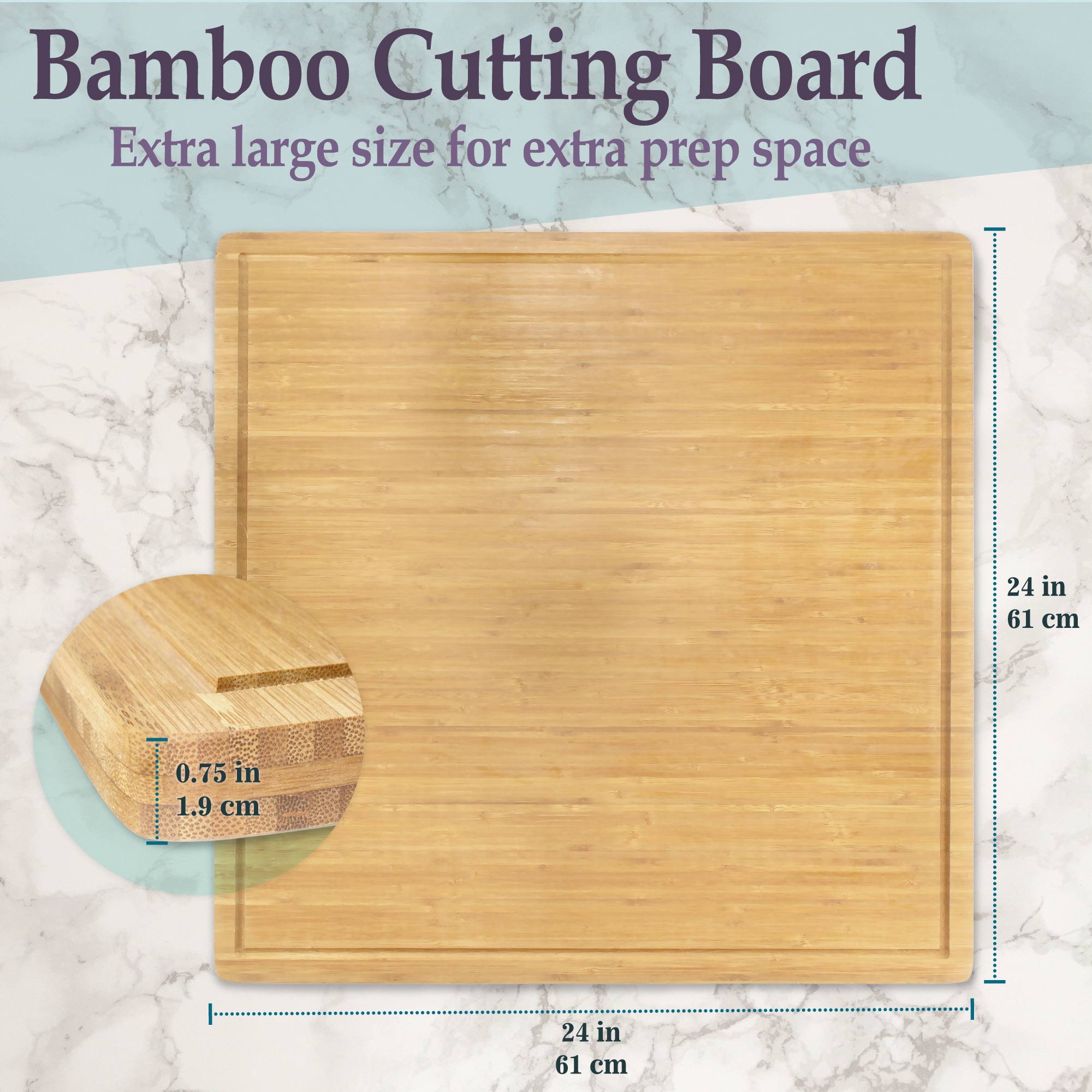 Extra Large Flat/Grooved Bamboo Cutting Board