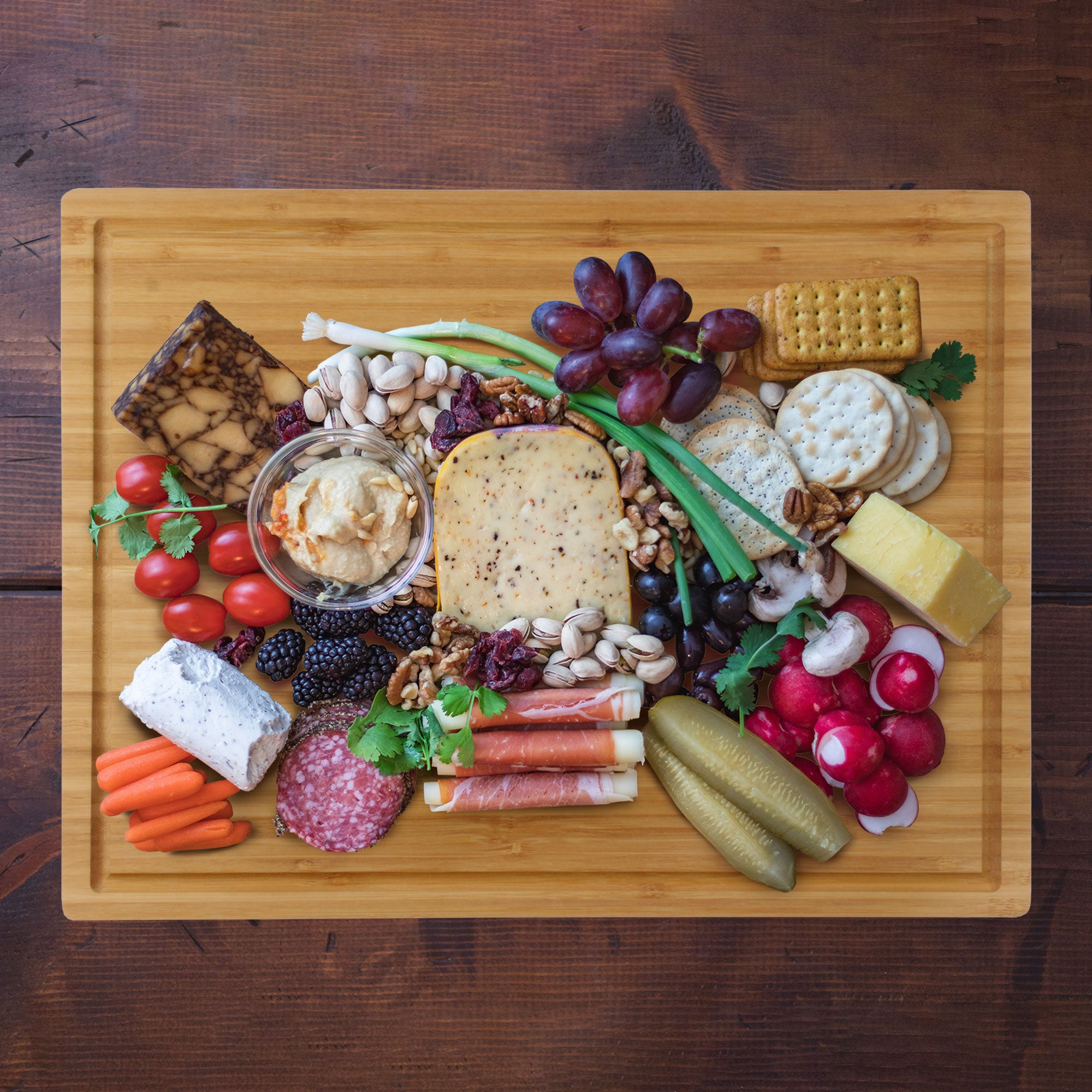 Grooved Bamboo Cutting Board 15.75" x 11.75" x 0.75"