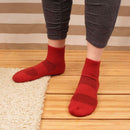 cherry red bamboo quarter crew socks