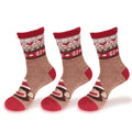 Women's Double Layer Christmas Cozy Fuzzy Cabin Animal Socks