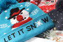 close up christmas themed LED light up beanie