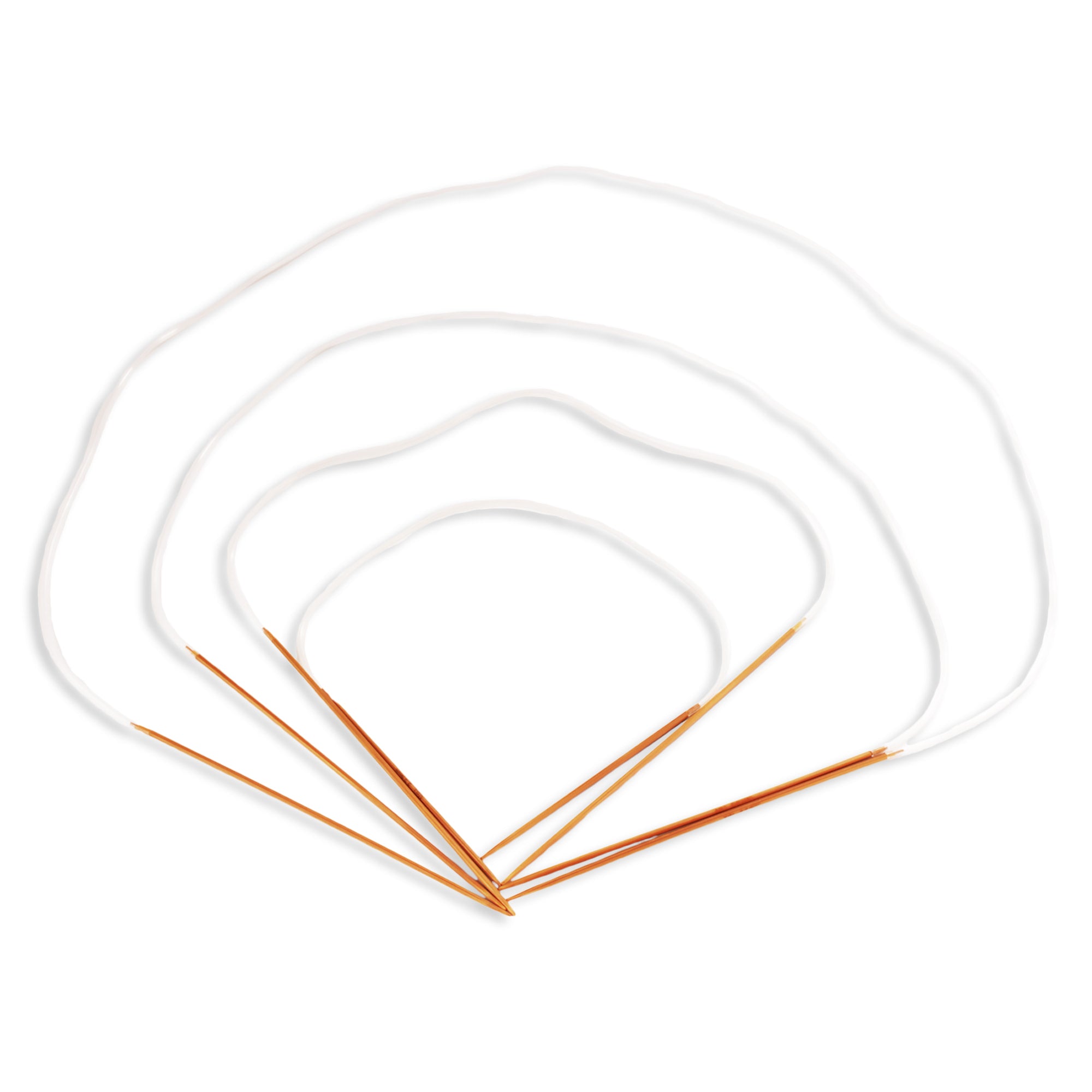 Circular Bamboo Knitting Needles Set: 4 Lengths/Size