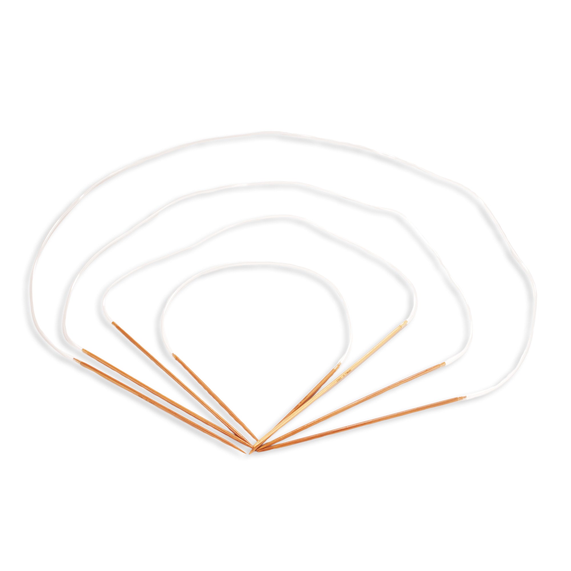 Circular Bamboo Knitting Needles Set: 4 Lengths/Size