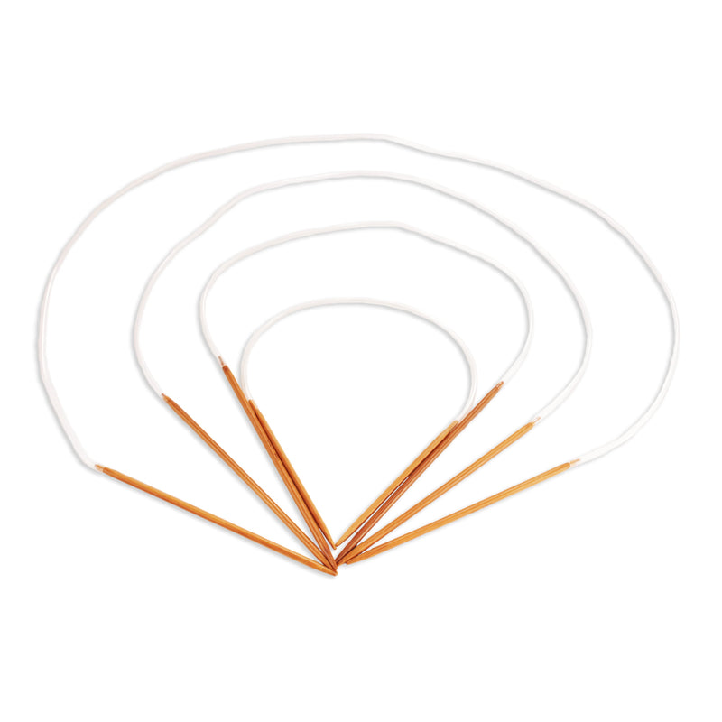 Circular Bamboo Knitting Needles Set: 4 Lengths/Size