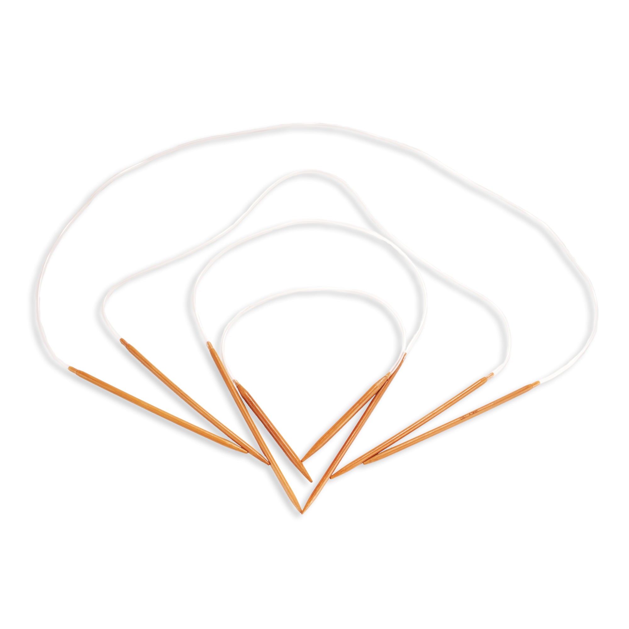 Circular Bamboo Knitting Needles Set: 4 Lengths/Size