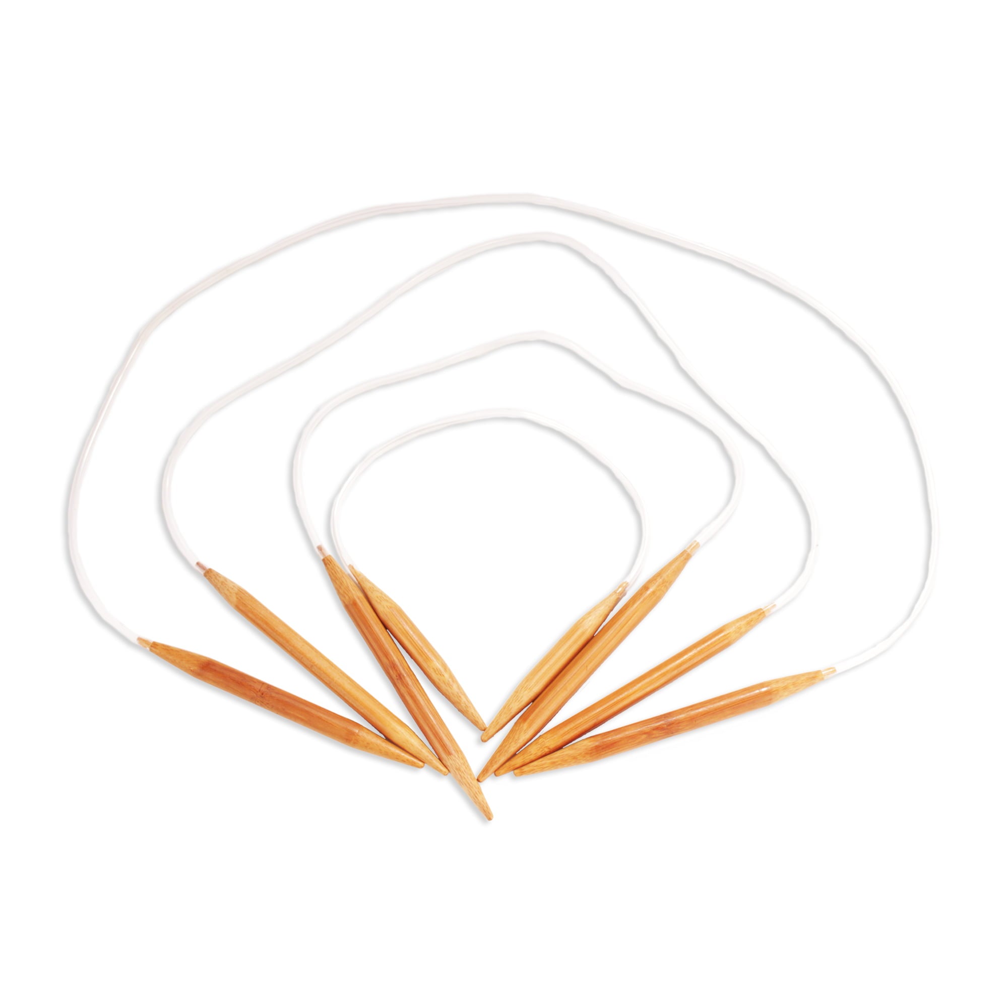 Circular Bamboo Knitting Needles Set: 4 Lengths/Size