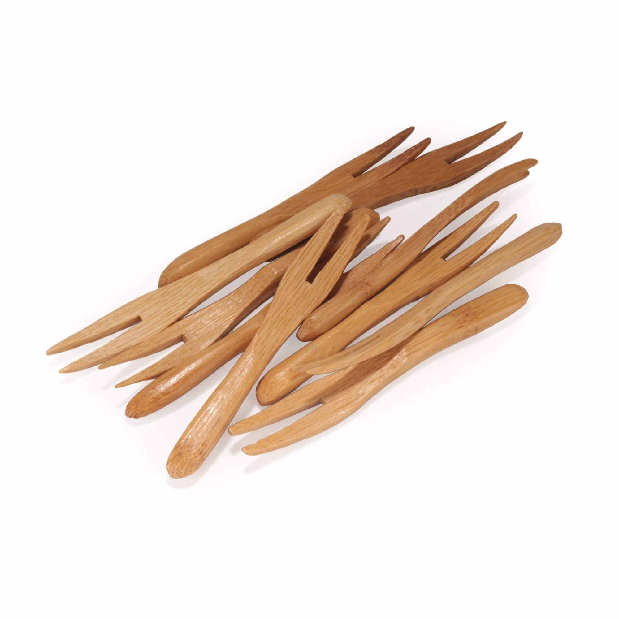 Carbonized Brown Mini Bamboo Forks