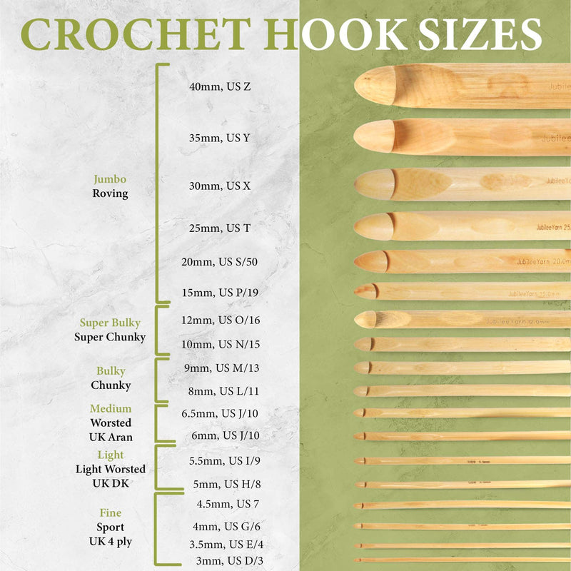 Hoooked Bamboo Crochet Hook 6mm 8mm 9mm 10mm 12mm 15mm – lenalovesknitting
