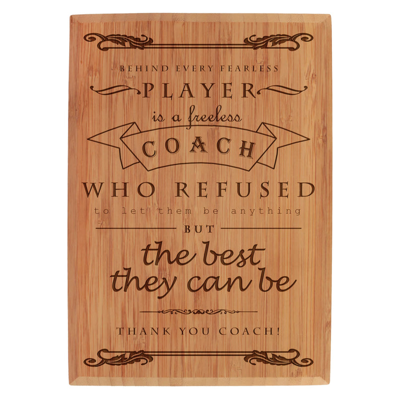 custom engraved thank you coal plaque fearless player