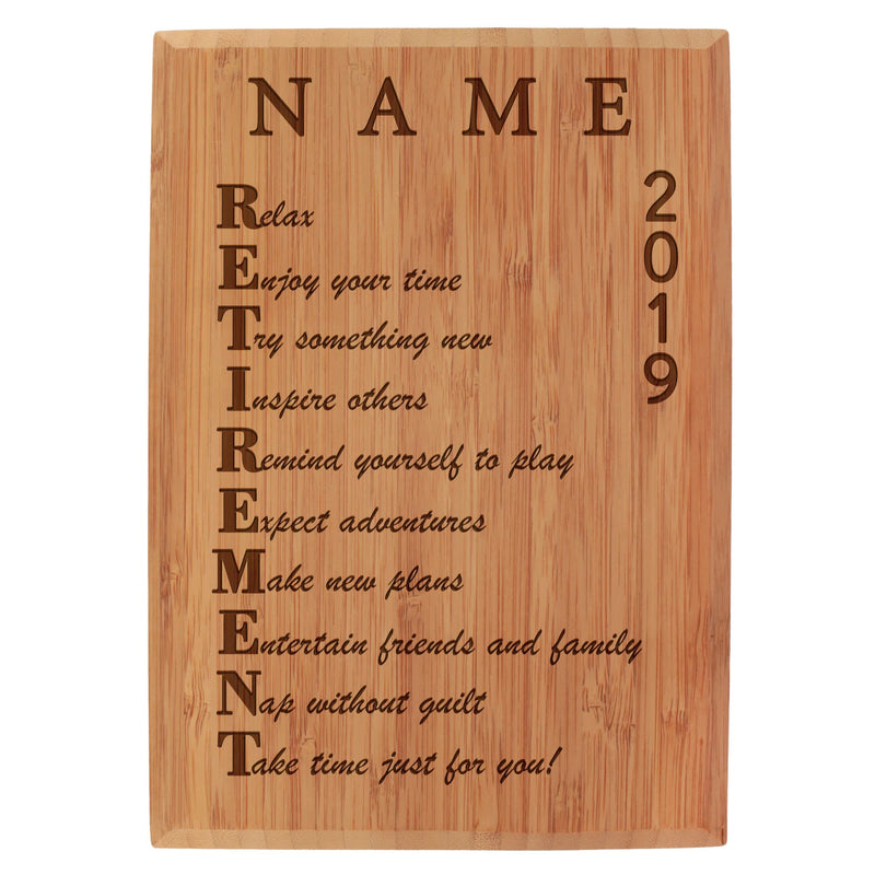 custom engraved retirement plaque retirement acronym