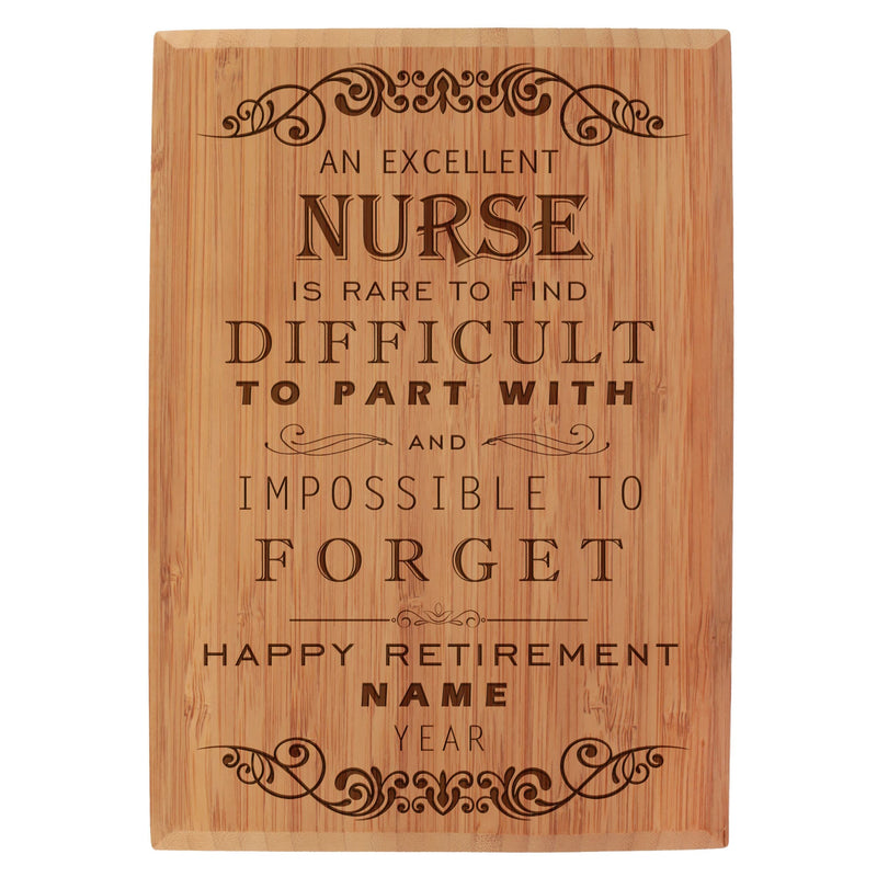 custom engraved retirement plaque for nurses