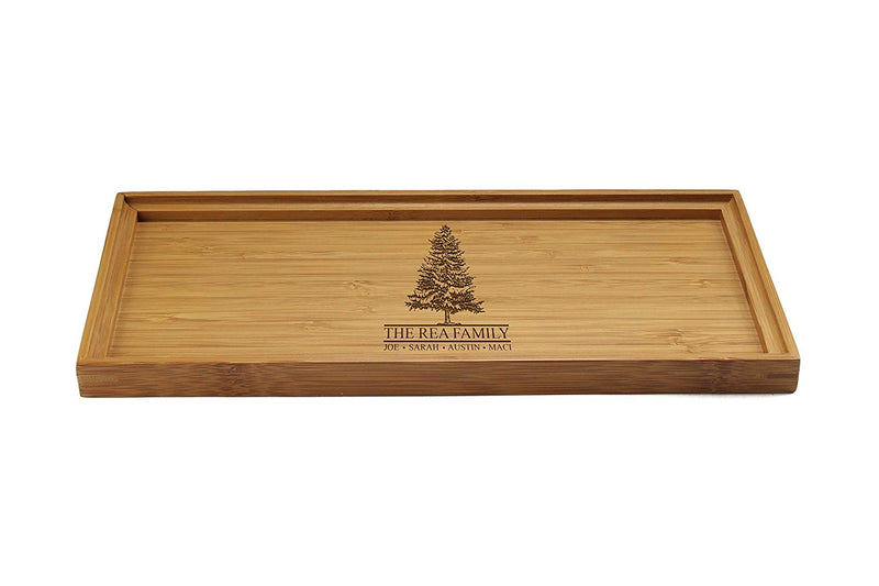 Engraved Serving Tray Family Tree 11" x 5.5" x 0.6" Square Edges