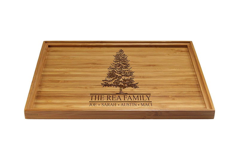 Engraved Serving Tray Family Tree 11" x 8.9" x 0.6" Square Edges