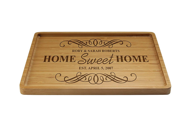 Engraved Serving Tray Home Sweet Home 11" x 8.9" x 0.6" Rounded Edges