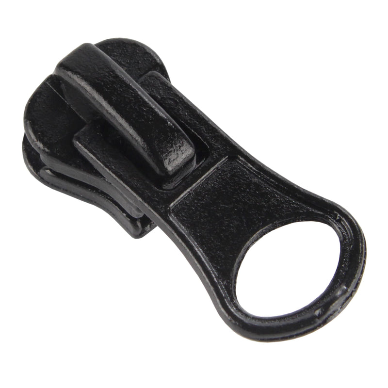 Designer Zipper Pull Black Quilted Enamel