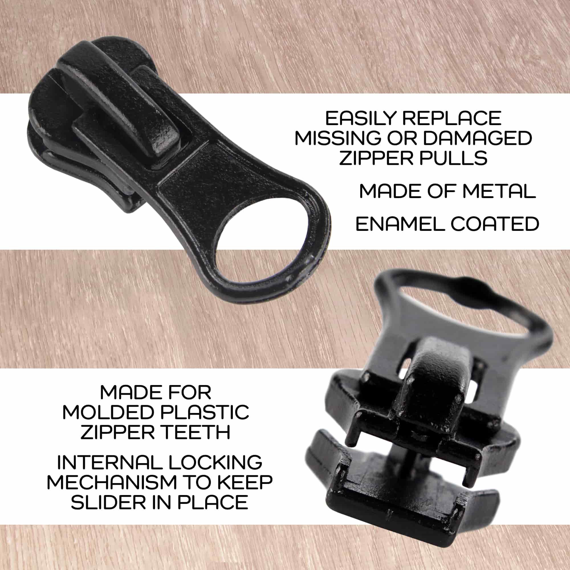 Plastic Zipper Tape with Delrin Locking Pulls