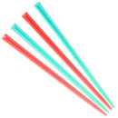 Coral Red & Teal Prism Plastic Food Picks