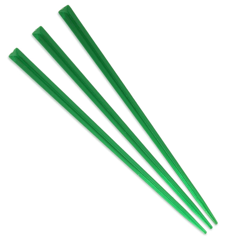 3.5" dark green prism plastic skewer picks on white