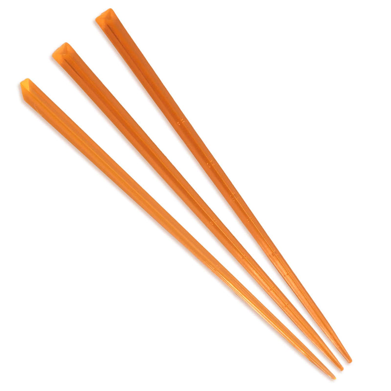 3.5" orange prism plastic skewer picks on white