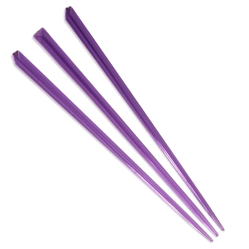 3.5" purple prism plastic skewer picks on white