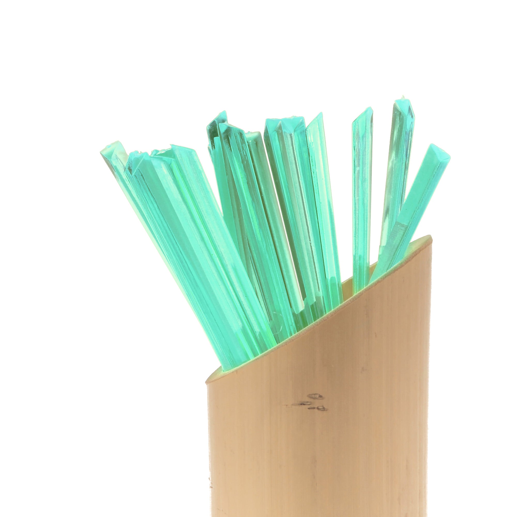Coral Red & Teal Prism Plastic Food Picks