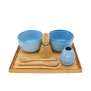 Matcha Bowl Set with 2 Bowls, Tea Whisk, Rest, Tray, 2 Teaspoons and Chashaku